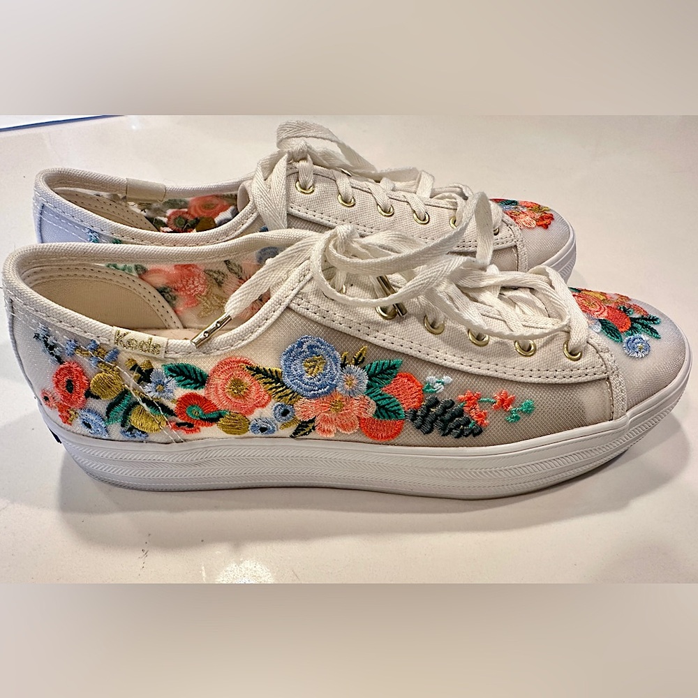 Keds x Rifle Paper Co. Embroidered Triple Kick Shoes
